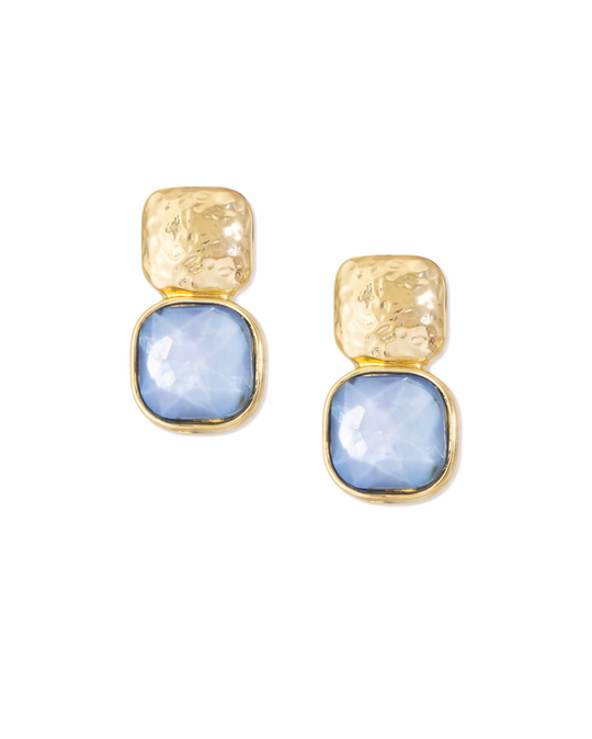 Lustre Stud – 18KT gold plated stud earring with resin detail, view 2