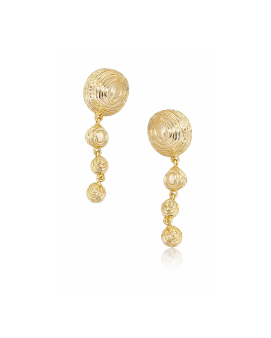 Oria Dangle Earring – gold abstract tiered dangle earring