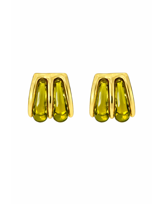 Gia Stud Earring – gold plated resin stud earring, view 2